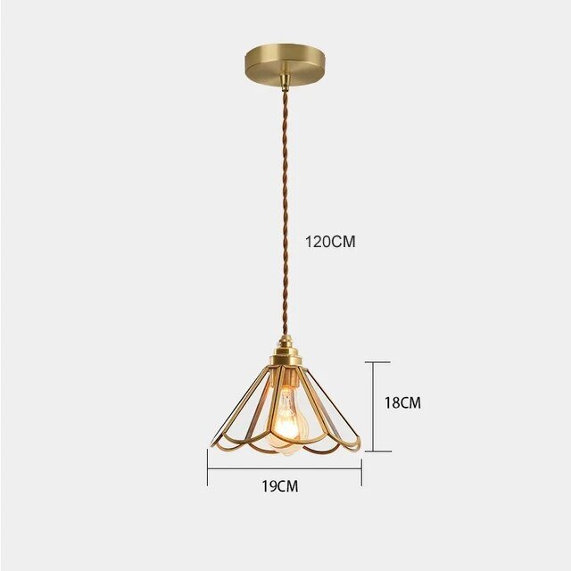 Kleurrijke Vintage Hanglamp - Messing Sfeer