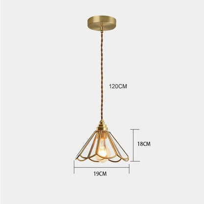 Kleurrijke Vintage Hanglamp - Messing Sfeer