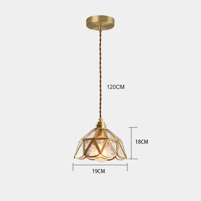 Kleurrijke Vintage Hanglamp - Messing Sfeer
