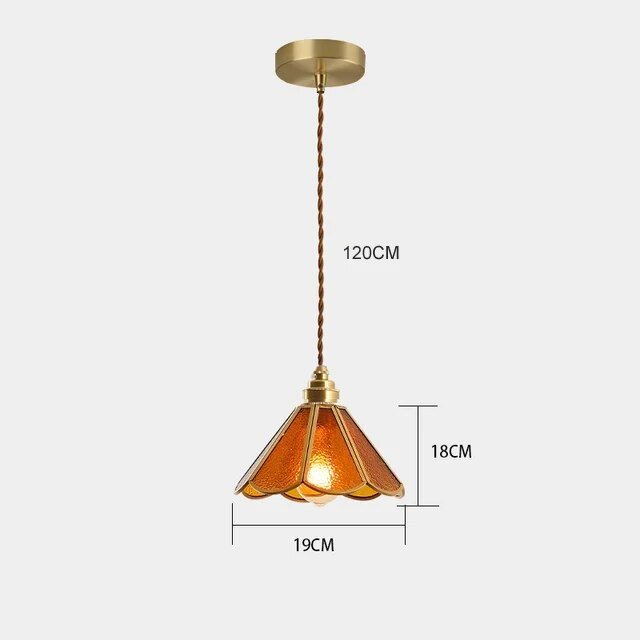 Kleurrijke Vintage Hanglamp - Messing Sfeer