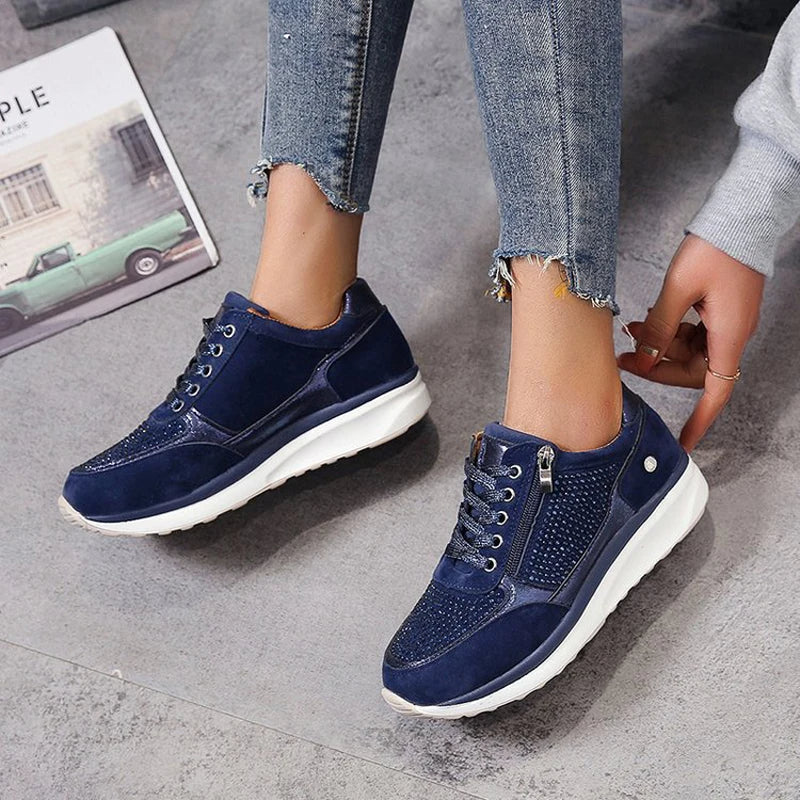 Kristallen Sneakers Dames met Plateauzool