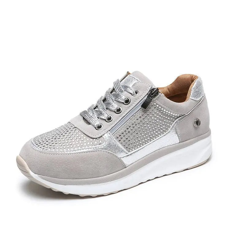 Kristallen Sneakers Dames met Plateauzool