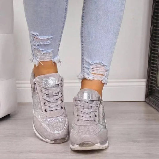Kristallen Sneakers Dames met Plateauzool