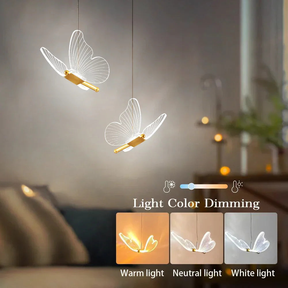 FlutterGlow - Charmante LED Vlinder Hanglampen voor Sfeervol Licht