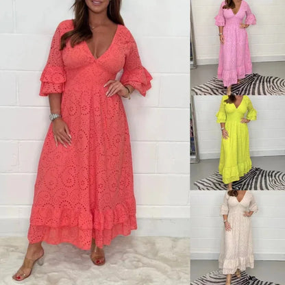Lange Zomerjurk Frederique - Elegante Stijl