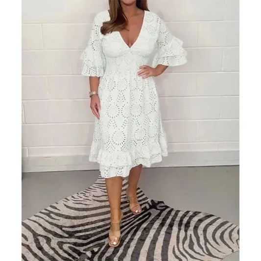 Lange Zomerjurk Frederique - Elegante Stijl