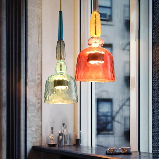 UrbanSimplicity - Lampe suspendue en verre coloré