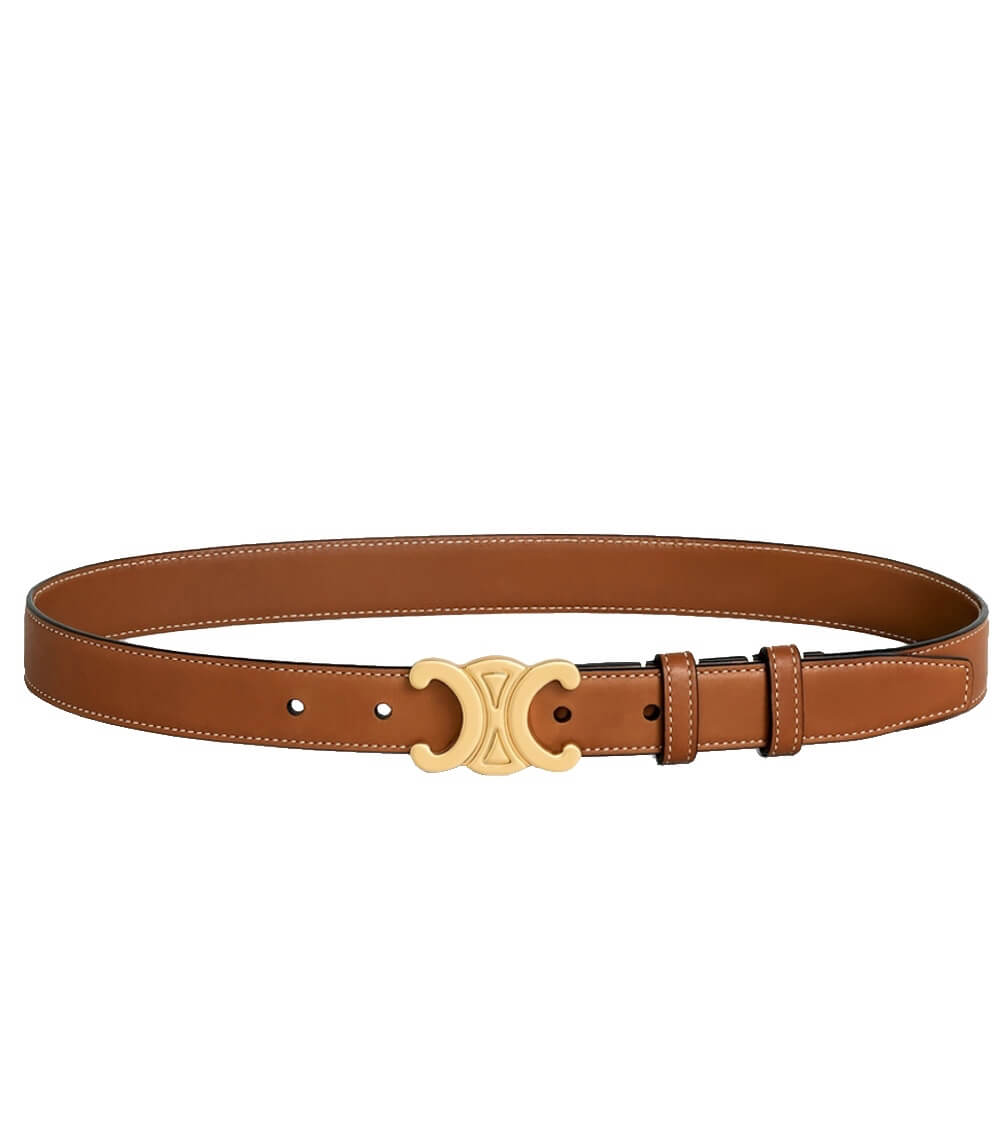 Lederen Riem met Elegante Gouden Gesp