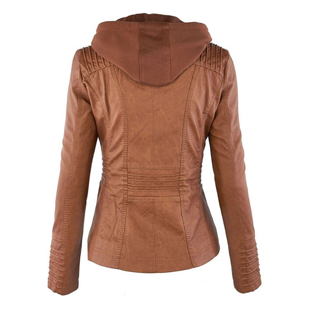 Leren Damesjas met Capuchon - Modern Design