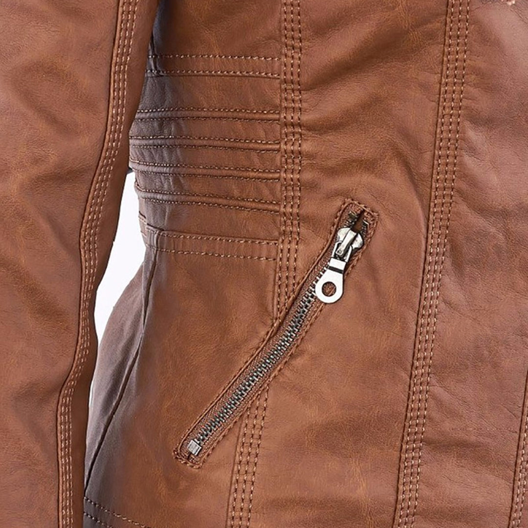 Leren Damesjas met Capuchon - Modern Design