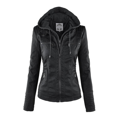 Leren Damesjas met Capuchon - Modern Design