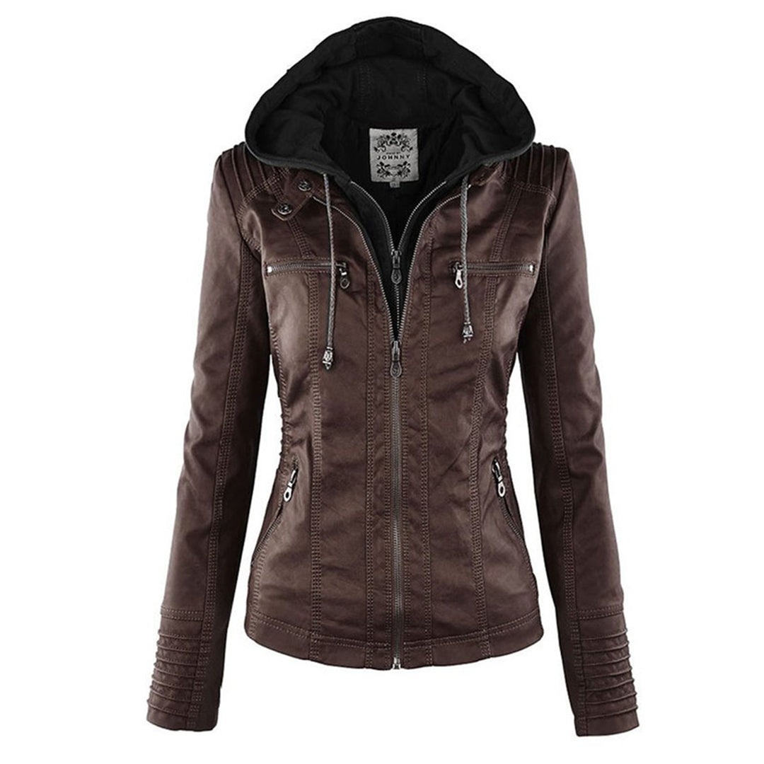 Leren Damesjas met Capuchon - Modern Design