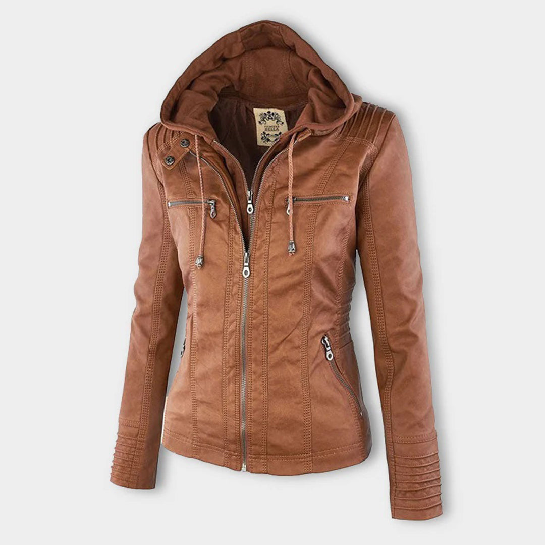 Leren Damesjas met Capuchon - Modern Design