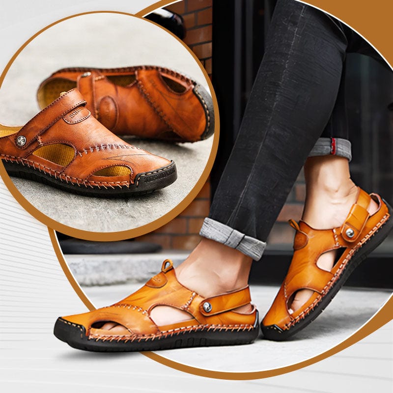 Leren Heren Sandalen - Avontuur Geer