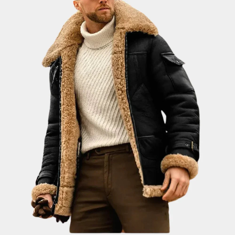 Leren Piloten Winterjas voor Heren