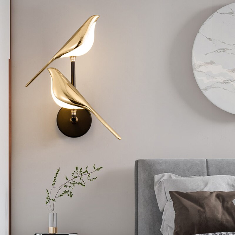 Lichtgevende Vogel LED Wandlamp