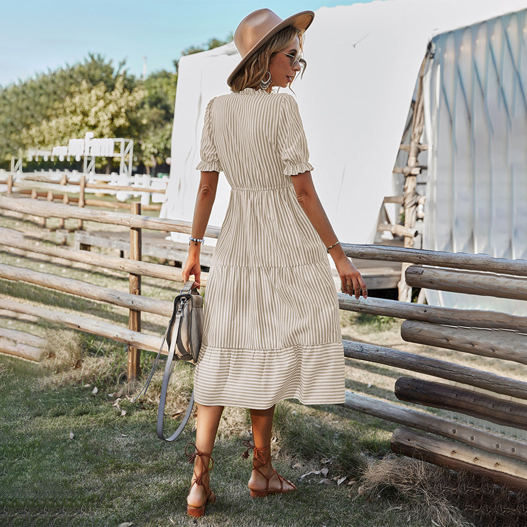 Linda – Elegante Gestreepte Zomerjurk