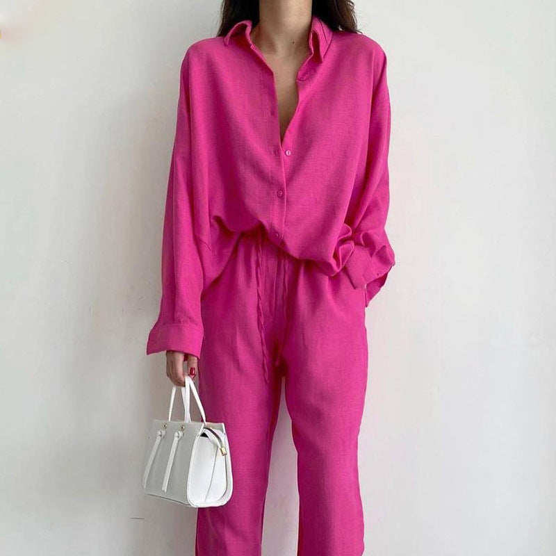 Linnen Blouse en Wijde Broek Set Mina