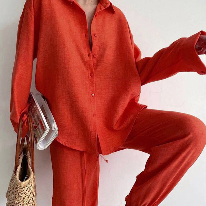 Linnen Blouse en Wijde Broek Set Mina
