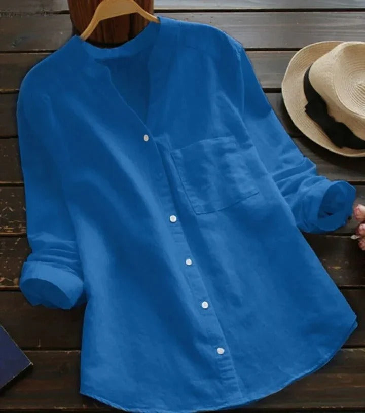 Linnen Dames Shirt - Roze Comfort