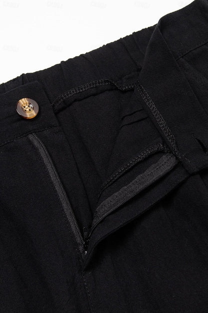 Linnen-Katoenen Heren Short Klassiek Design