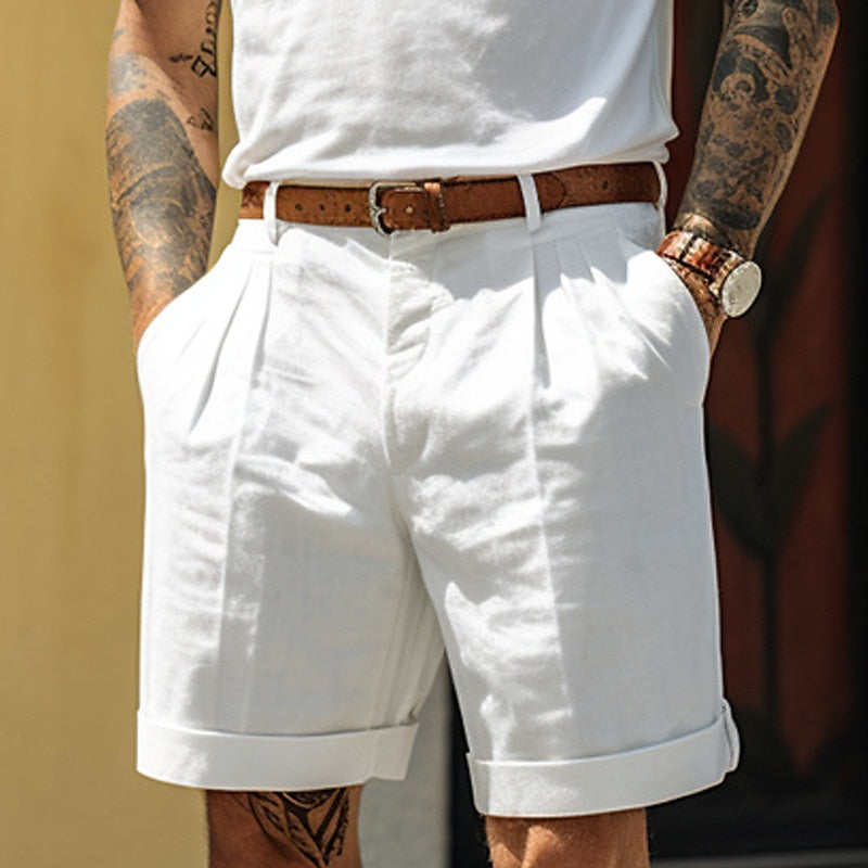 Linnen-Katoenen Heren Short Klassiek Design