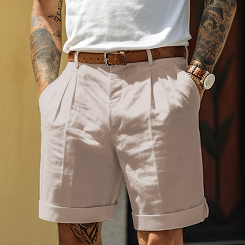 Linnen-Katoenen Heren Short Klassiek Design