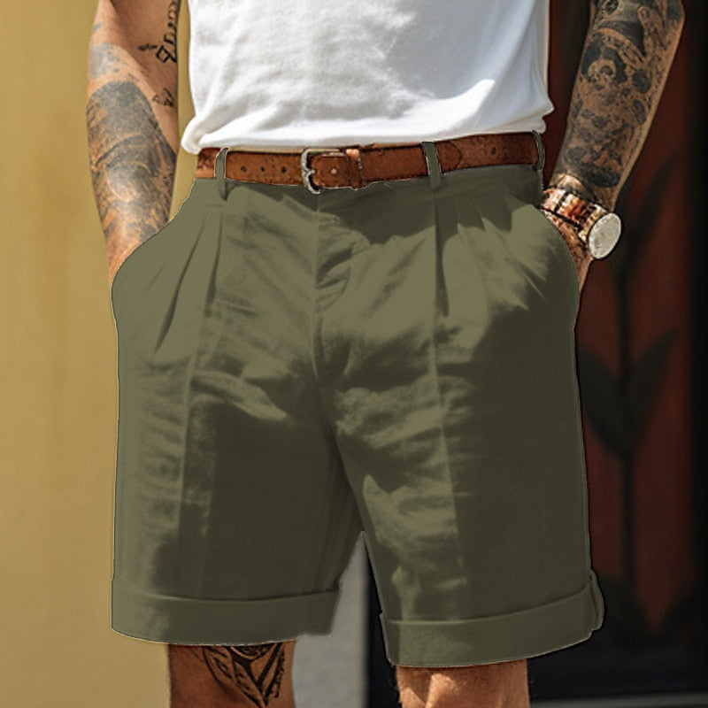 Linnen-Katoenen Heren Short Klassiek Design