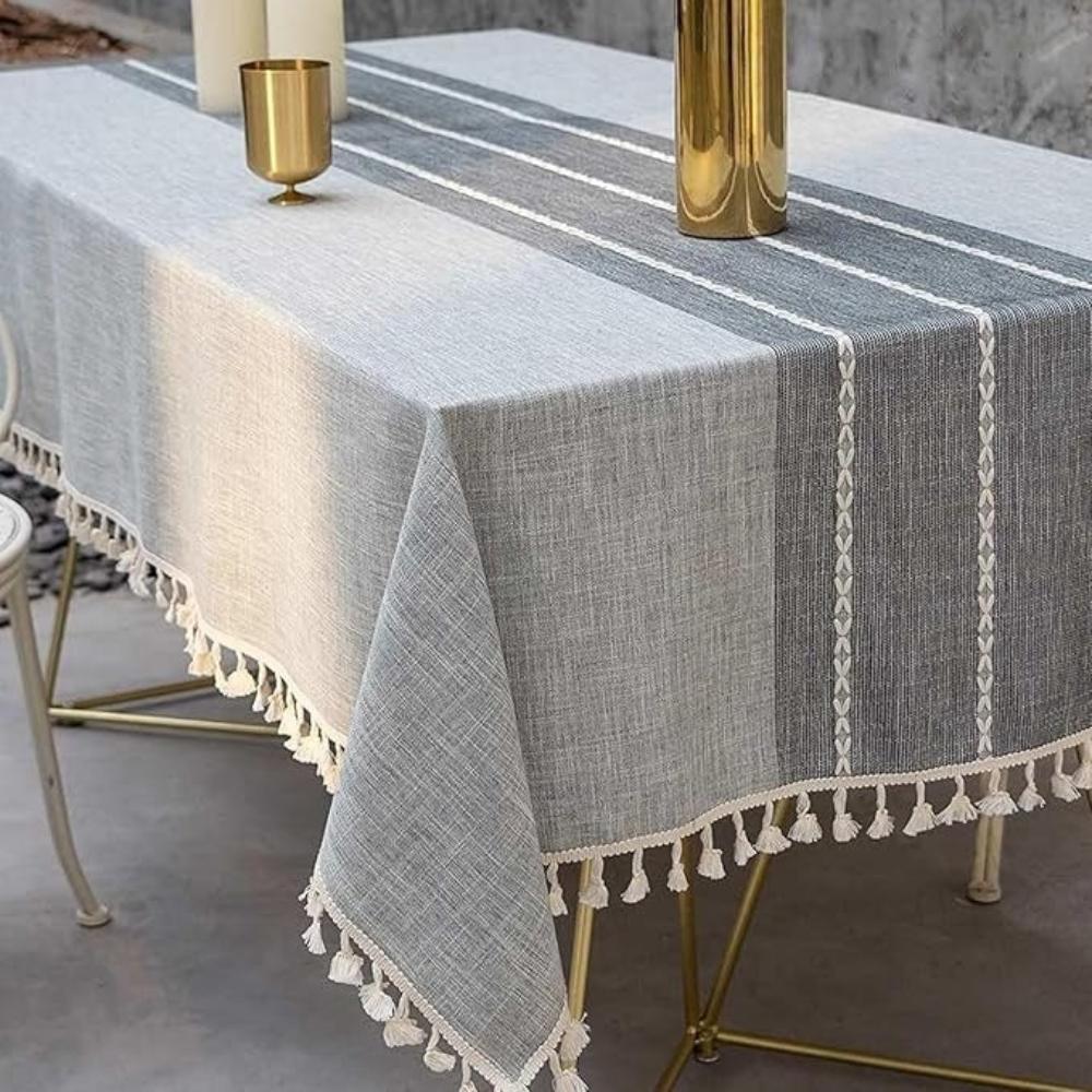 Linnen Tafelkleed met Stijlvol Geometrisch Design