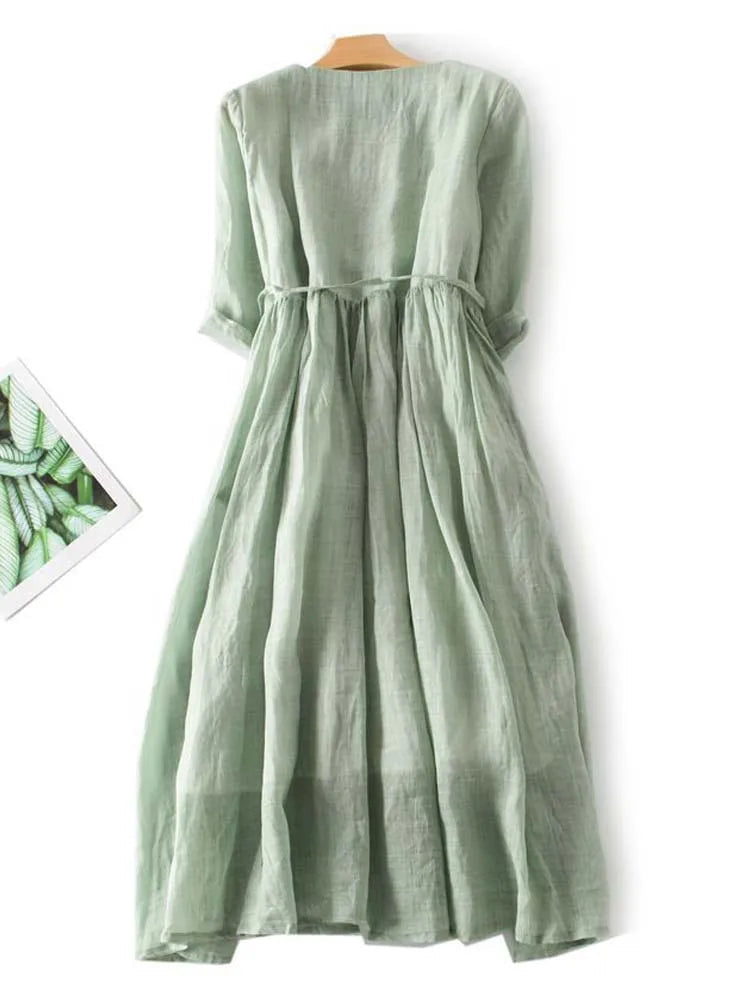 Linnen Zomerjurk - Elegant en Comfortabel