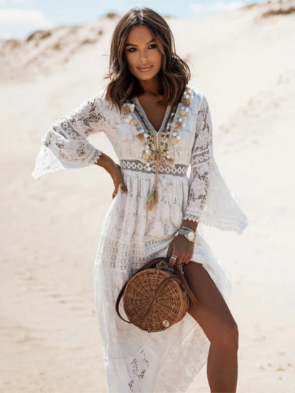 Liora Bohemian Maxi Jurk met Kant