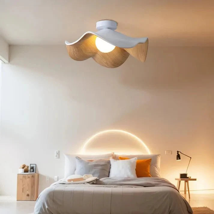 Lotusbloem Patricio - Scandinavische Houten Plafondlamp