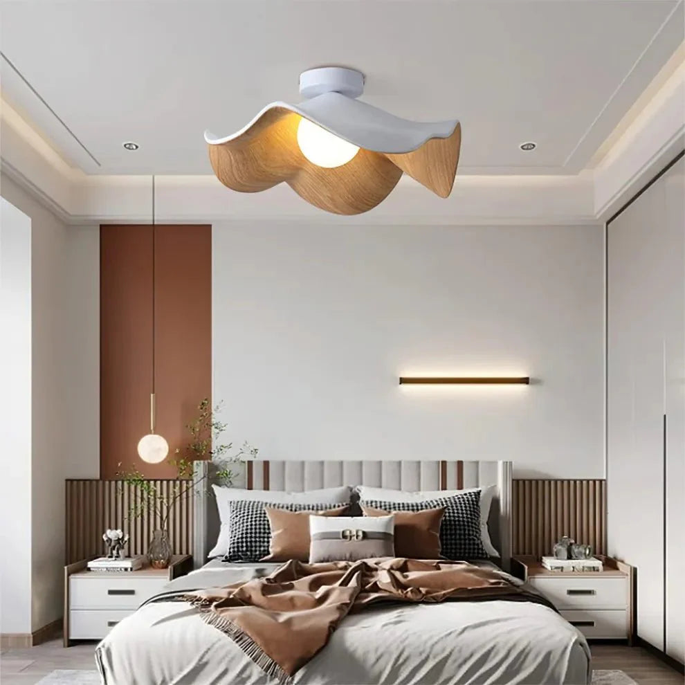 Lotusbloem Patricio - Scandinavische Houten Plafondlamp