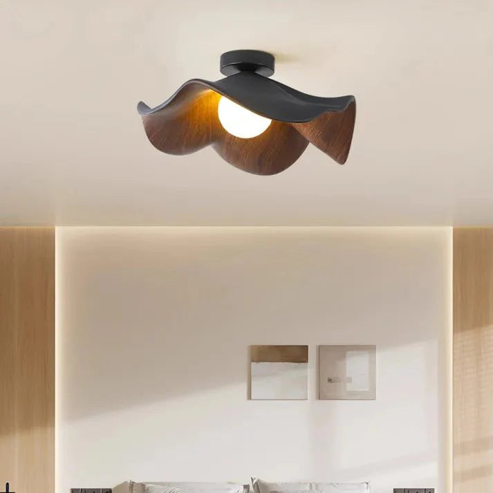 Lotusbloem Patricio - Scandinavische Houten Plafondlamp