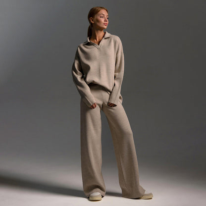 Lounge Set met Wijde Broek en Sweater