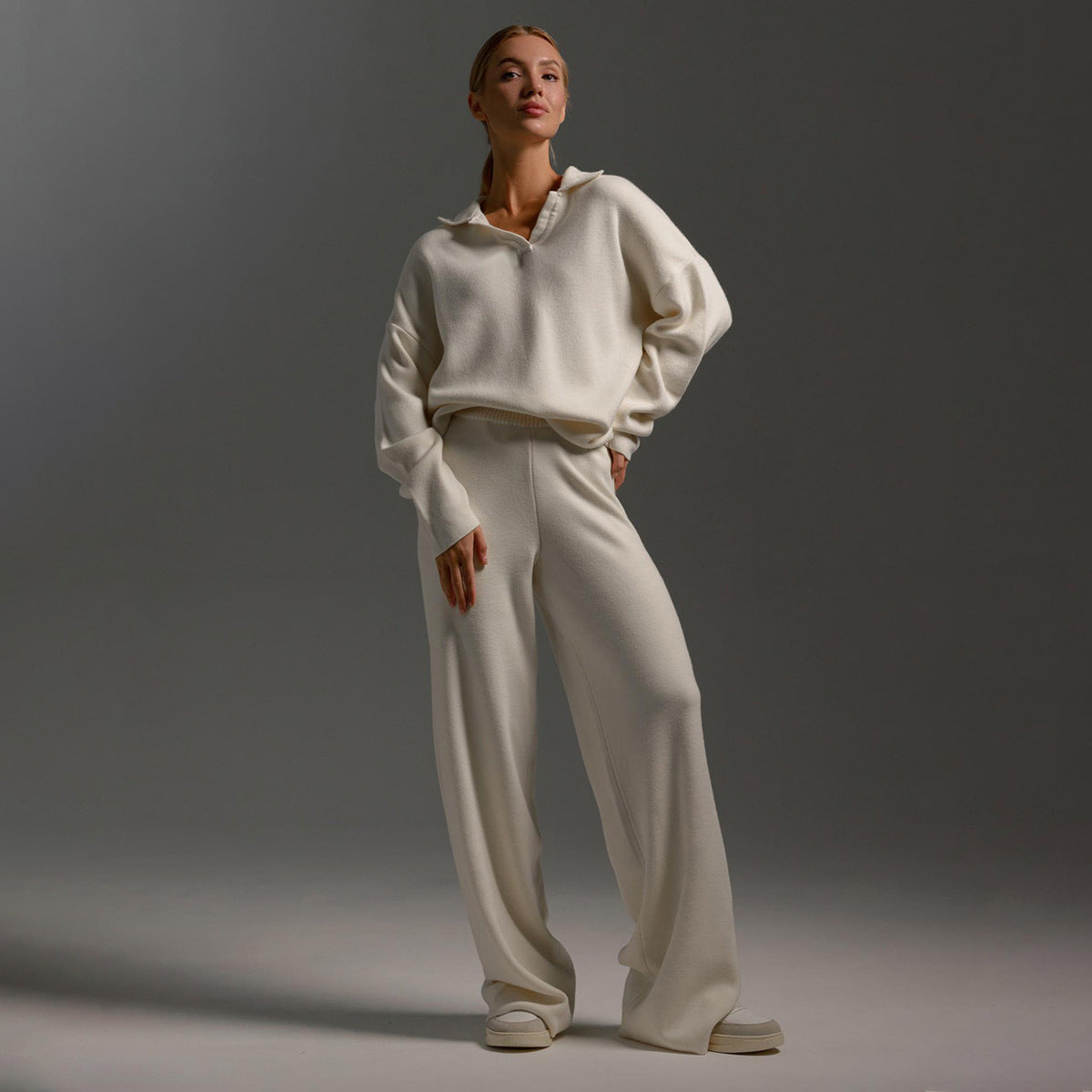 Lounge Set met Wijde Broek en Sweater
