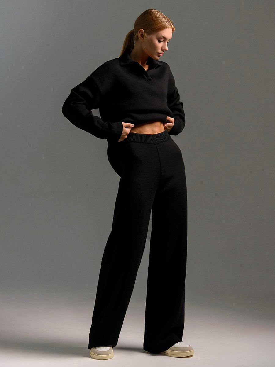 Lounge Set met Wijde Broek en Sweater