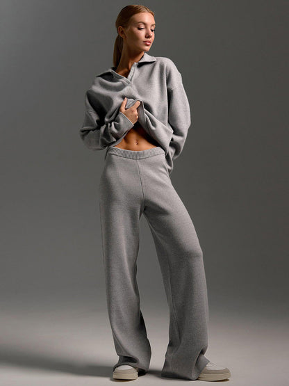 Lounge Set met Wijde Broek en Sweater