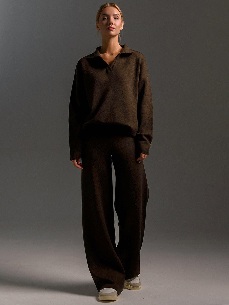 Lounge Set met Wijde Broek en Sweater