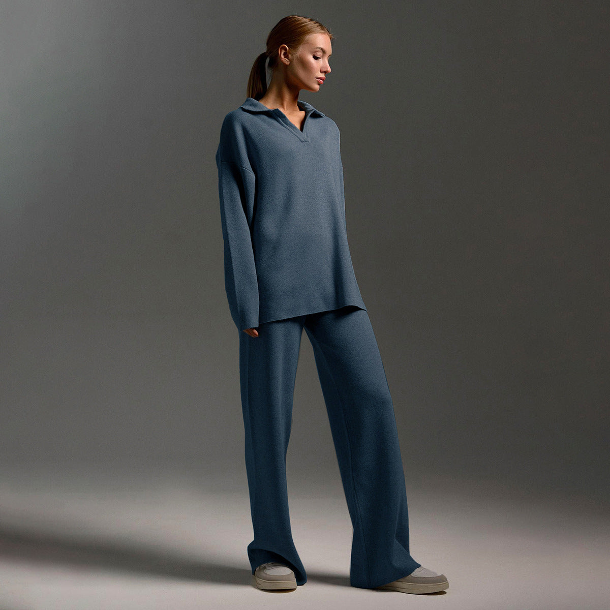 Lounge Set met Wijde Broek en Sweater