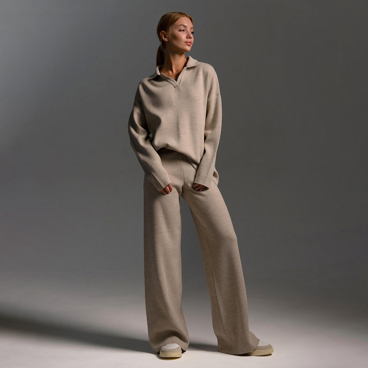 Lounge Set met Wijde Broek en Sweater