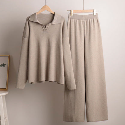 Lounge Set met Wijde Broek en Sweater