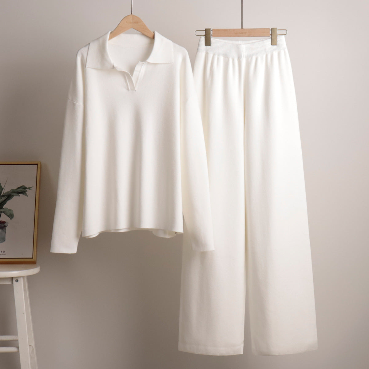 Lounge Set met Wijde Broek en Sweater