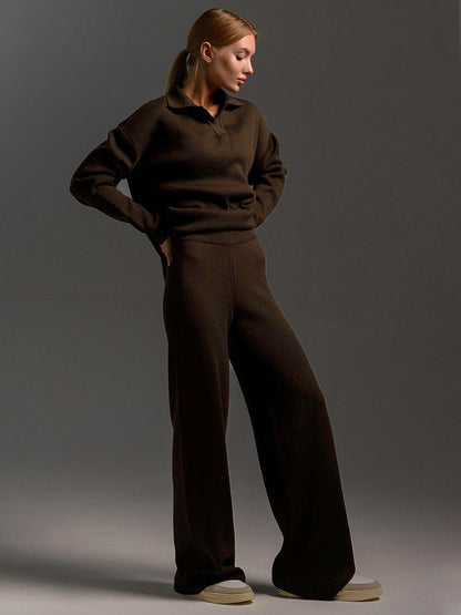 Lounge Set met Wijde Broek en Sweater