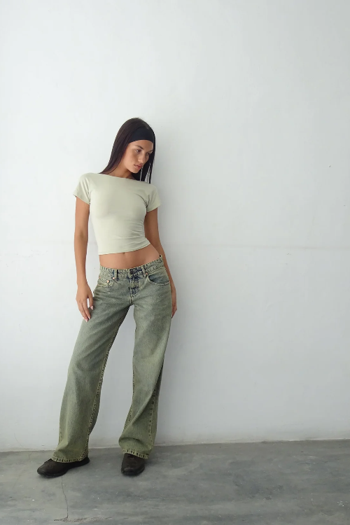 Low Rise Straight-Leg Vintage Dames Jeans