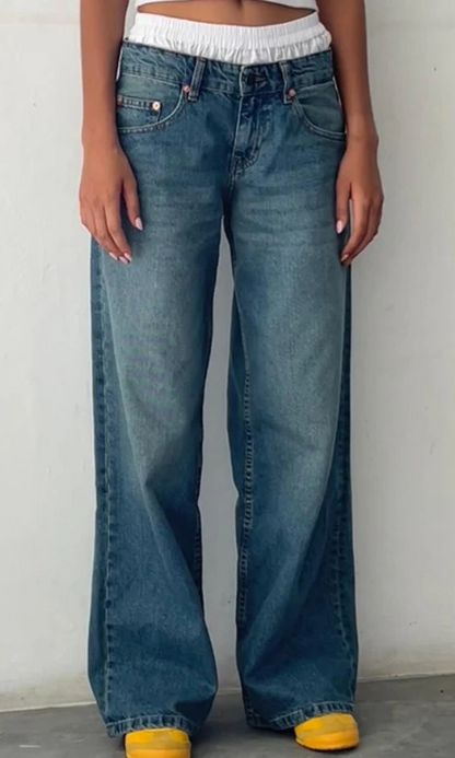 Low Rise Straight-Leg Vintage Dames Jeans