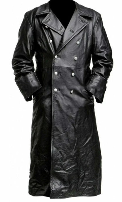 Lugh - Stijlvolle Leren Trenchcoat voor Mannen