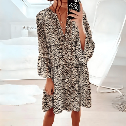 Luipaard Flowy Jurk - Elegante Annabel