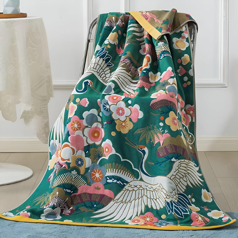 Luxe Badhanddoek met Kraanvogel Design