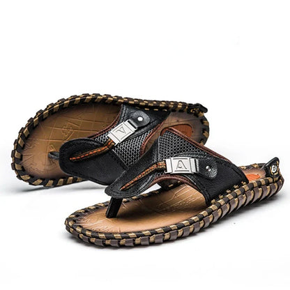Luxe Leren Teenslippers Voor Heren